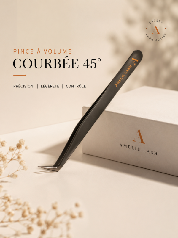 Pince à volume courbée 45°