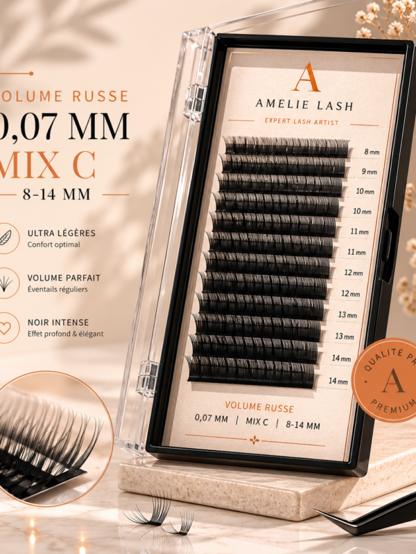 Extensions Volume Russe 0,07 mm — Mix C 8-14 mm